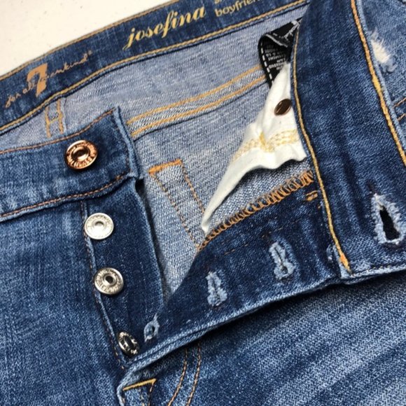 RARE 7 for ALL MANKIND JOSEFINA SKINNY BOYFRIEND 25x27 MADE IN USA ๐บ๐ธ - Picture 2 of 14